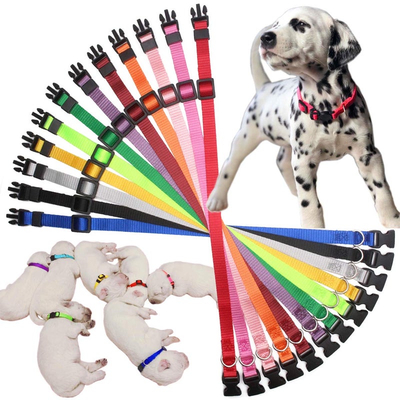 YOY 12 pcs/Set Soft Nylon Puppy Whelping ID Collars - Adjustable Breakaway Litter Collars Baby Dog ID Bands Pet Identification for Breeders with Record Keeping Charts, Neck 8.5" - 13.5" - Image 4